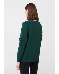 Женский зеленый свитер с круглым вырезом от Mango