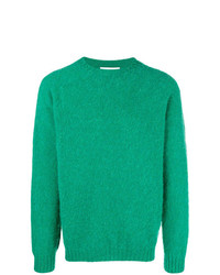 Мужской зеленый свитер с круглым вырезом от Officine Generale