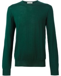 Мужской зеленый свитер с круглым вырезом от Paolo Pecora