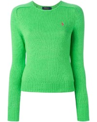 Женский зеленый свитер с круглым вырезом от Polo Ralph Lauren