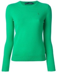 Женский зеленый свитер с круглым вырезом от Ralph Lauren