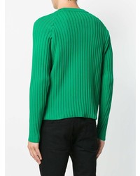 Мужской зеленый свитер с круглым вырезом от AMI Alexandre Mattiussi