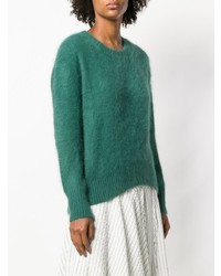 Женский зеленый свитер с круглым вырезом от Roberto Collina
