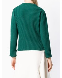 Женский зеленый свитер с круглым вырезом от Lamberto Losani