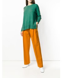 Женский зеленый свитер с круглым вырезом от Lamberto Losani