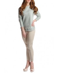 Женский зеленый свитер с круглым вырезом от Sabellino