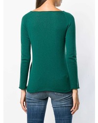 Женский зеленый свитер с круглым вырезом от Lamberto Losani