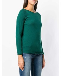 Женский зеленый свитер с круглым вырезом от Lamberto Losani