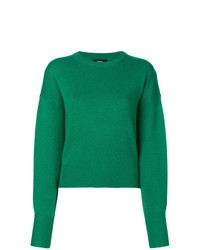 Женский зеленый свитер с круглым вырезом от Theory