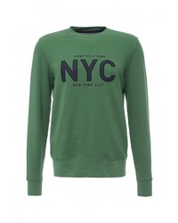 Мужской зеленый свитер с круглым вырезом от Tommy Hilfiger