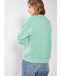 Женский зеленый свитер с круглым вырезом от Topshop