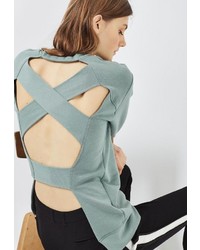 Женский зеленый свитер с круглым вырезом от Topshop