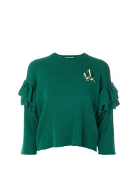 Женский зеленый свитер с круглым вырезом от Vivetta