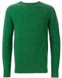 Мужской зеленый свитер с круглым вырезом от YMC