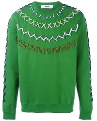 Мужской зеленый свитер от MSGM