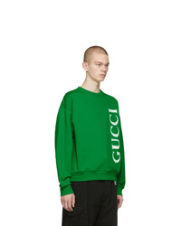 Мужской зеленый свитшот с принтом от Gucci