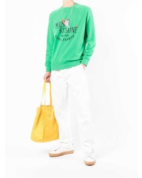 Мужской зеленый свитшот с принтом от MAISON KITSUNÉ