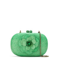 Зеленый соломенный клатч от Serpui