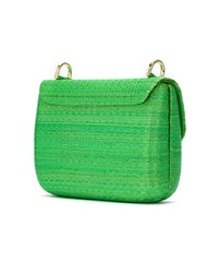 Зеленый соломенный клатч от Serpui