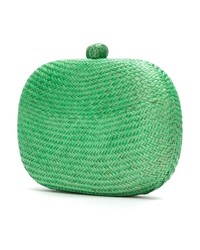 Зеленый соломенный клатч от Serpui