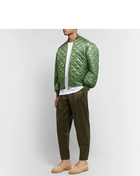 Мужской зеленый стеганый бомбер от Monitaly