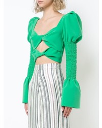 Зеленый укороченный топ от Christian Siriano