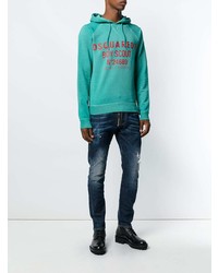 Мужской зеленый худи с принтом от DSQUARED2