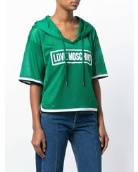 Женский зеленый худи с принтом от Love Moschino