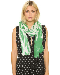 Женский зеленый шарф с принтом от Diane von Furstenberg