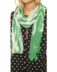 Женский зеленый шарф с принтом от Diane von Furstenberg