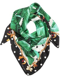 Зеленый шелковый шарф