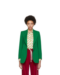 Женский зеленый шерстяной пиджак от Gucci