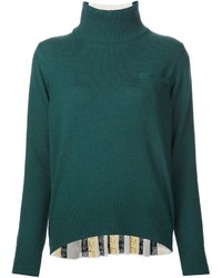 Женский зеленый шерстяной свитер от Sacai
