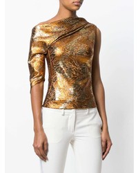 Золотая блуза с коротким рукавом от Peter Pilotto