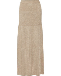 Золотая длинная юбка со складками от Missoni