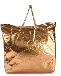 Золотая кожаная большая сумка от Lanvin