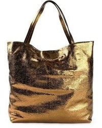 Золотая кожаная большая сумка от Lanvin