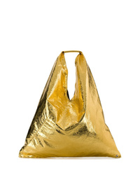Золотая кожаная большая сумка от MM6 MAISON MARGIELA