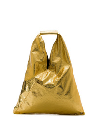 Золотая кожаная большая сумка от MM6 MAISON MARGIELA