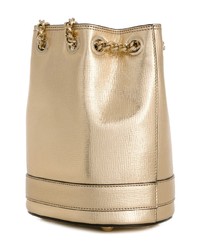 Золотая кожаная сумка-мешок от Salvatore Ferragamo