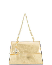 Золотая кожаная сумка-саквояж от Christian Siriano
