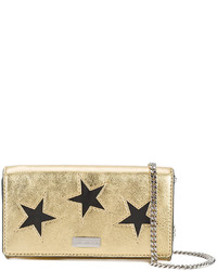 Женская золотая кожаная сумка со звездами от Stella McCartney