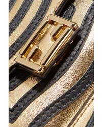 Золотая кожаная сумка через плечо от Fendi