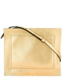Золотая кожаная сумка через плечо от Corto Moltedo
