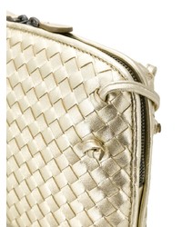 Золотая кожаная сумка через плечо от Bottega Veneta