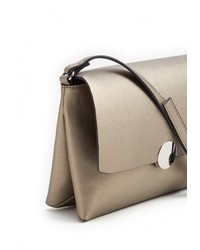 Золотая кожаная сумка через плечо от Mango