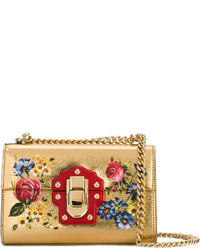 Женская золотая кожаная сумка от Dolce & Gabbana