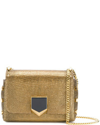 Женская золотая кожаная сумка от Jimmy Choo