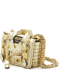 Женская золотая кожаная сумка от Moschino