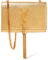Женская золотая кожаная сумка от Saint Laurent